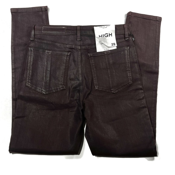 Rag & Bone Womens Nina High Rise Coated Plum Skinny Jeans 29 New NWT $255 Purple - Picture 9 of 11